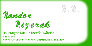 nandor mizerak business card