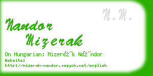 nandor mizerak business card